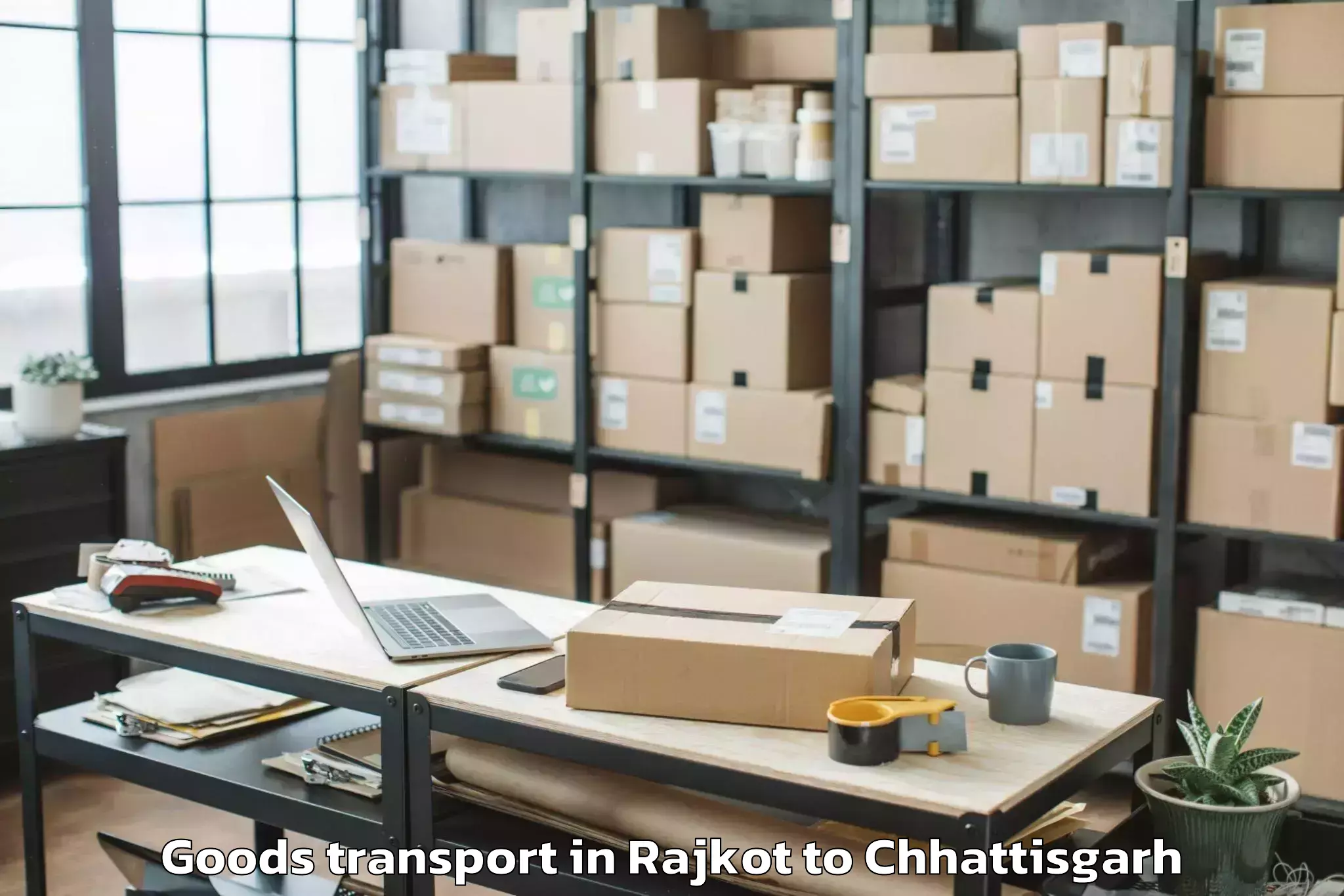 Reliable Rajkot to Udaipur Dharamjaigarh Goods Transport